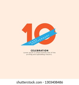 10 Year Anniversary Vector Template Design Illustration