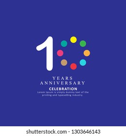 10 Year Anniversary Vector Template Design Illustration