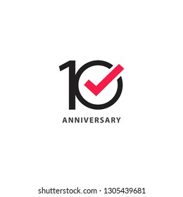 10 Year Anniversary Vector Template Design Illustration