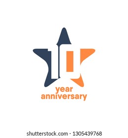 10 Year Anniversary Vector Template Design Illustration