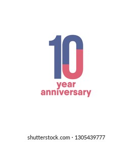 10 Year Anniversary Vector Template Design Illustration