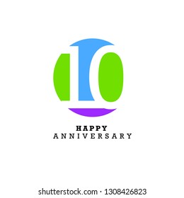 10 Year Anniversary Vector Template Design Illustration.