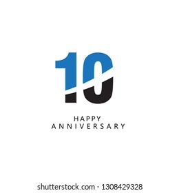 10 Year Anniversary Vector Template Design Illustration.