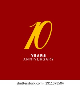 10 Year Anniversary Vector Template Design Illustration.