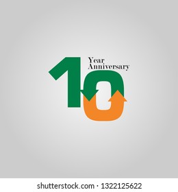 10 Year Anniversary Vector Template Design Illustration