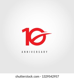 10 Year Anniversary Vector Template Design Illustration