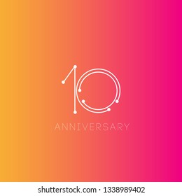 10 Year Anniversary Vector Template Design Illustration