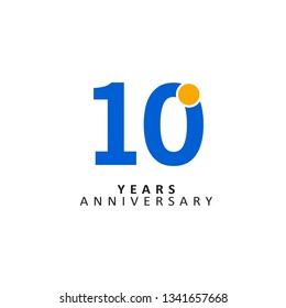 10 Year Anniversary Vector Template Design Illustration, with flat design.