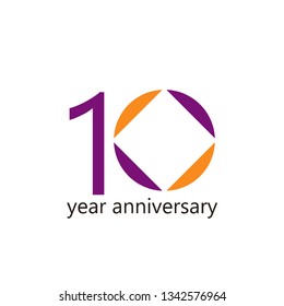 10 Year Anniversary Vector Template Design Illustration
