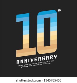 10 Year Anniversary Vector Template Design Illustration, with flat design.