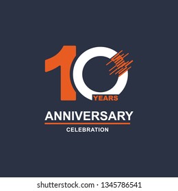 10 Year Anniversary Vector Template Design Illustration, with flat design.