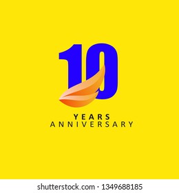 10 Year Anniversary Vector Template Design Illustration, with flat design.