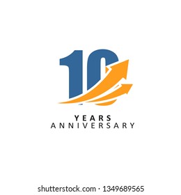 10 Year Anniversary Vector Template Design Illustration, with flat design.