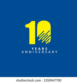 10 Year Anniversary Vector Template Design Illustration, with flat design.