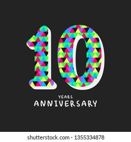 10 Year Anniversary Vector Template Design Illustration, with flat design.