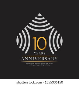 10 Year Anniversary Vector Template Design Illustration, with flat design.