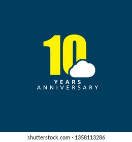 10 Year Anniversary Vector Template Design Illustration, with flat design.