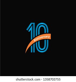 10 Year Anniversary Vector Template Design Illustration