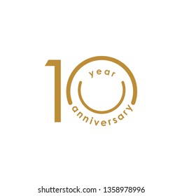 10 Year Anniversary Vector Template Design Illustration