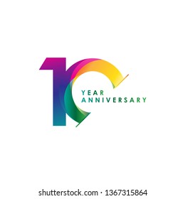 10 Year Anniversary Vector Template Design Illustration