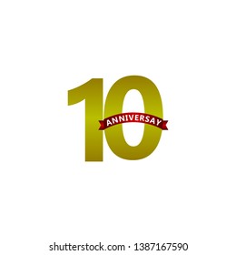 10 Year Anniversary Vector Template Design Illustration