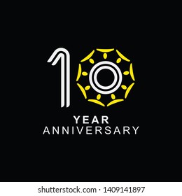 10 Year Anniversary Vector Template Design Illustration.