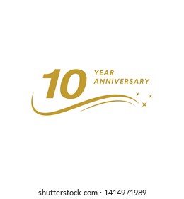 10 Year Anniversary Vector Template Design Illustration