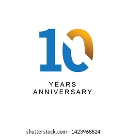 10 Year Anniversary Vector Template Design Illustration. 