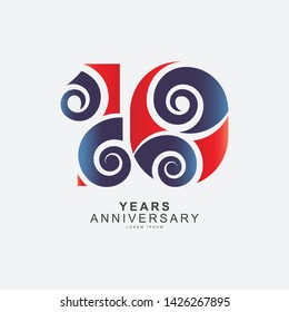 10 Year Anniversary Vector Template Design Illustration.