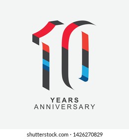 10 Year Anniversary Vector Template Design Illustration.