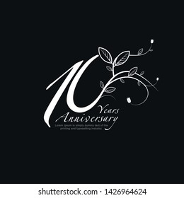 10 Year Anniversary Vector Template Design Illustration.