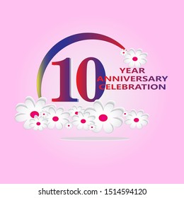 10 Year Anniversary Vector Template Design Illustration