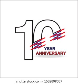 10 Year Anniversary Vector Template Design Illustration