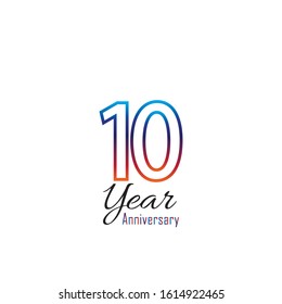 10 Year Anniversary Vector Template Design Illustration.