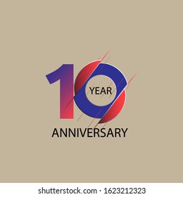 10 Year Anniversary Vector Template Design Illustration