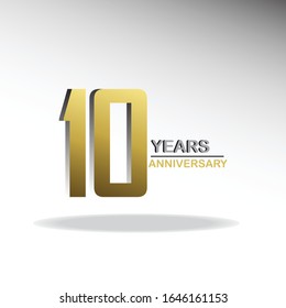 10 Jahre alte Vektorillustration Vorlage Design Illustration Gold