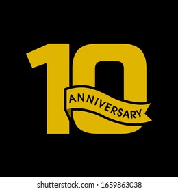 10 year anniversary vector template