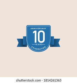 Plantilla vectorial de 10 años. Diseño para celebración, tarjetas de felicitación o impresión.