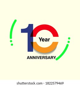 10 Year Anniversary Vector Template Design Illustration
