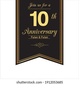 10 Year Anniversary Vector Template Design Illustration
