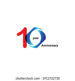 10 Year Anniversary Vector Template Design Illustration
