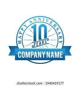 10 Year Anniversary Vector Template Design Illustration.EPS 10