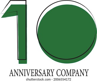 10 Year Anniversary Vector Template Design Illustration