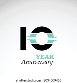 10 Year Anniversary Vector Template Design Illustration