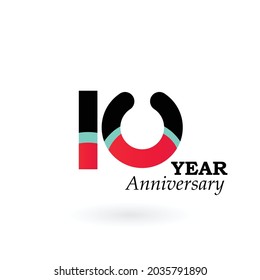 10 Year Anniversary Vector Template Design Illustration
