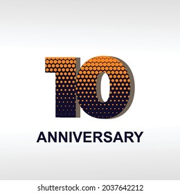 10 Year Anniversary Vector Template Design Illustration
