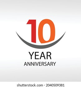 10 Year Anniversary Vector Template Design Illustration