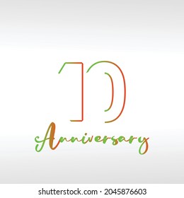 10 Year Anniversary Vector Template Design Illustration
