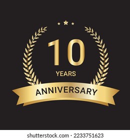 10 Year anniversary vectors and illustrations logo