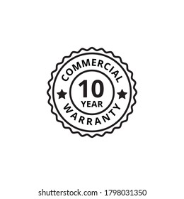 10 year commercia warranty outline icon